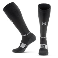 Tall Compression Merino Wool Socks (Black/Gray)