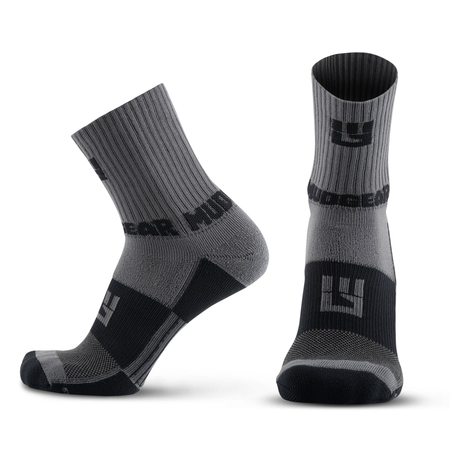 5" Crew Height Trail Running Sock (Gray/Black)