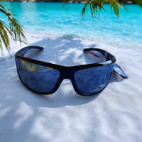 Mountain Shades Ergonomic Wrap Wind Sport Sunglasses - Boss Hog (Smoke Mirror)