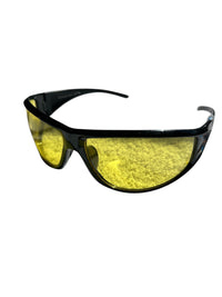 Mountain Shades Ergonomic Wrap Wind Sport Sunglasses - Boss Hog (Yellow Lenses)