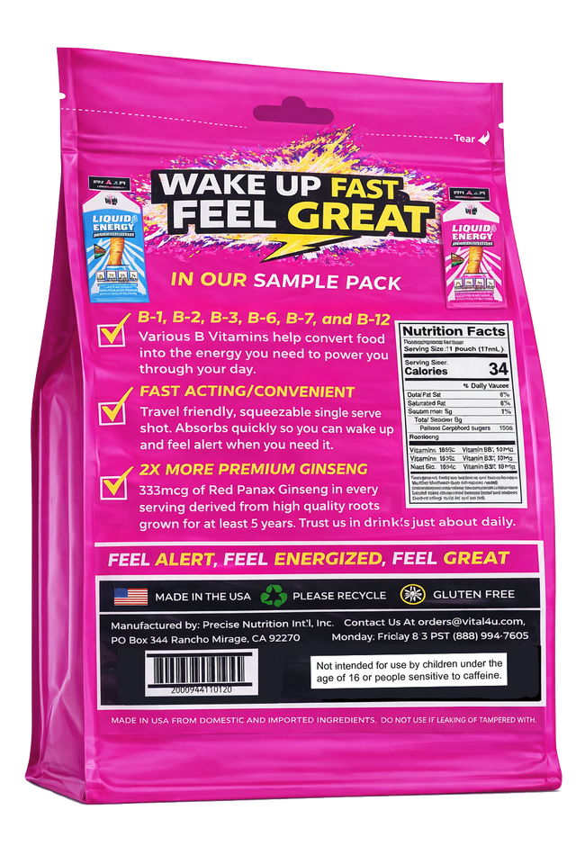 Liquid Energy Ginseng Sample Pack - 6 Pouches