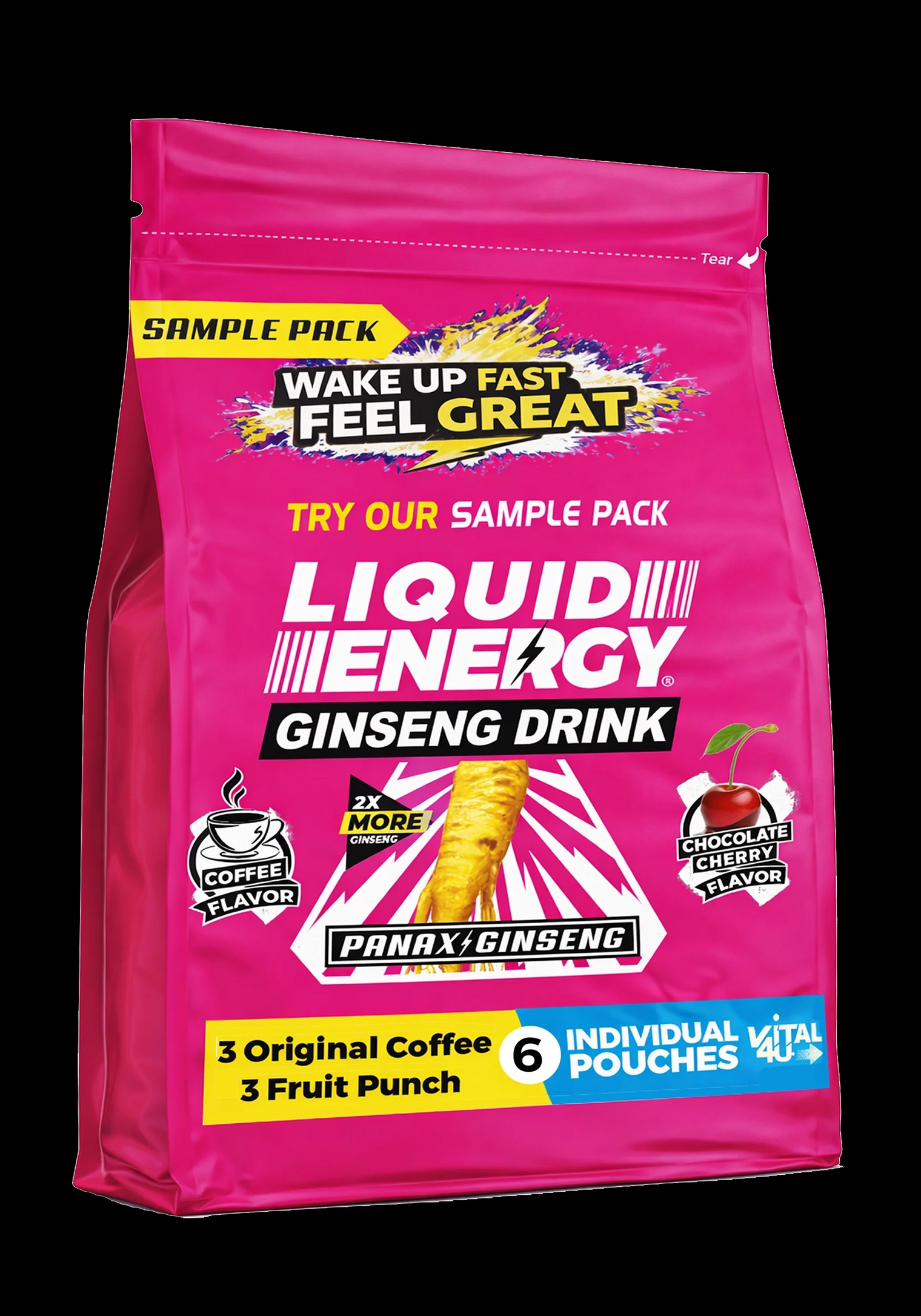 Liquid Energy Ginseng Sample Pack - 6 Pouches
