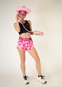 Women's Valentine's LUV POPS 1.5" Split Shorts (Pink)