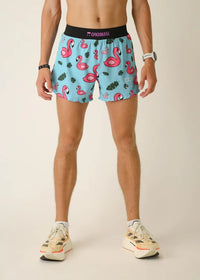 Men's Blue Flamingo 4" Half Split Shorts