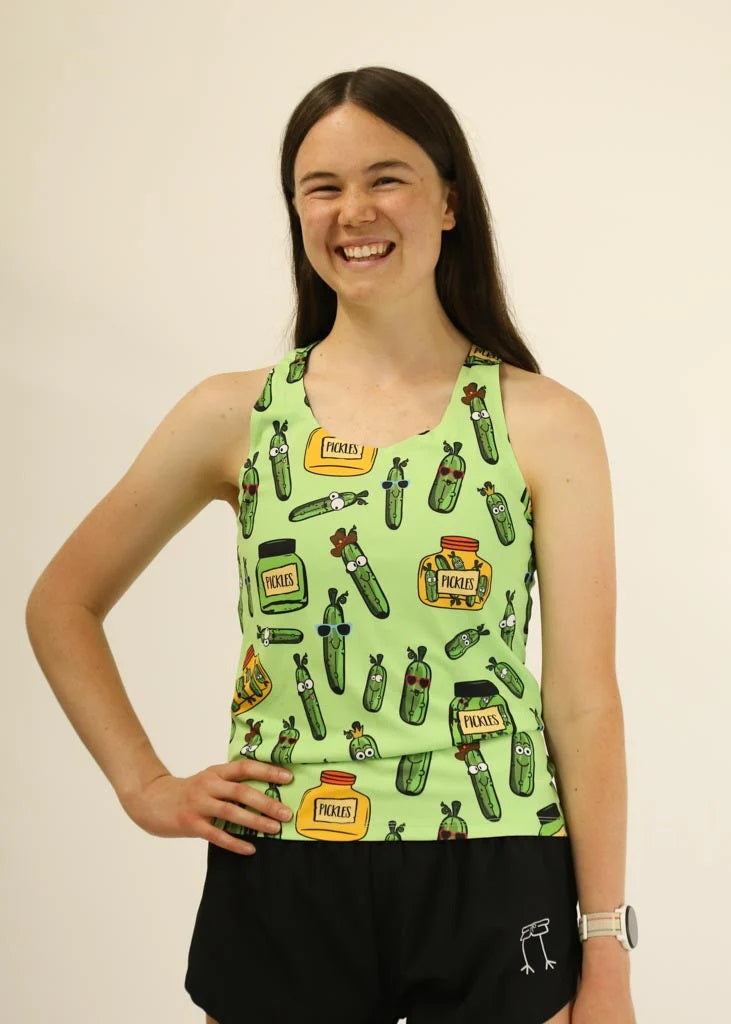 Women's Pickles Performance Singlet (Green)
