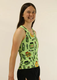 Women's Pickles Performance Singlet (Green)