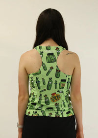 Women's Pickles Performance Singlet (Green)