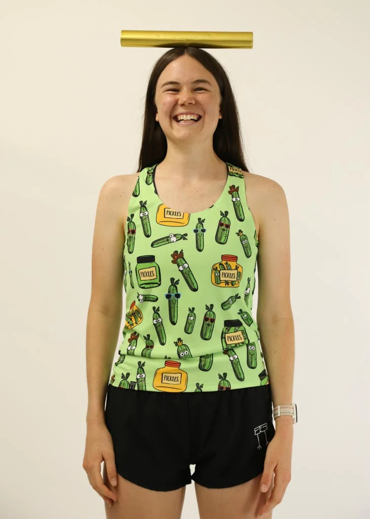 Women's Pickles Performance Singlet (Green)