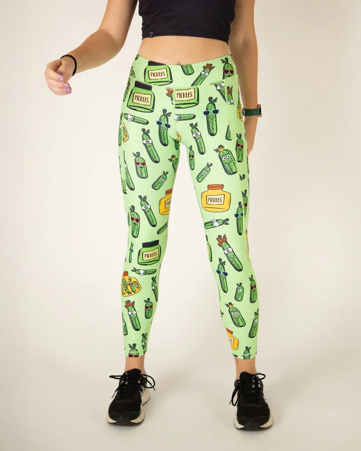 Women's Pickles Leggings (Fluro Green) XS S M L XL