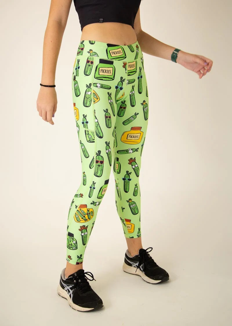 Women's Pickles Leggings (Fluro Green) XS S M L XL