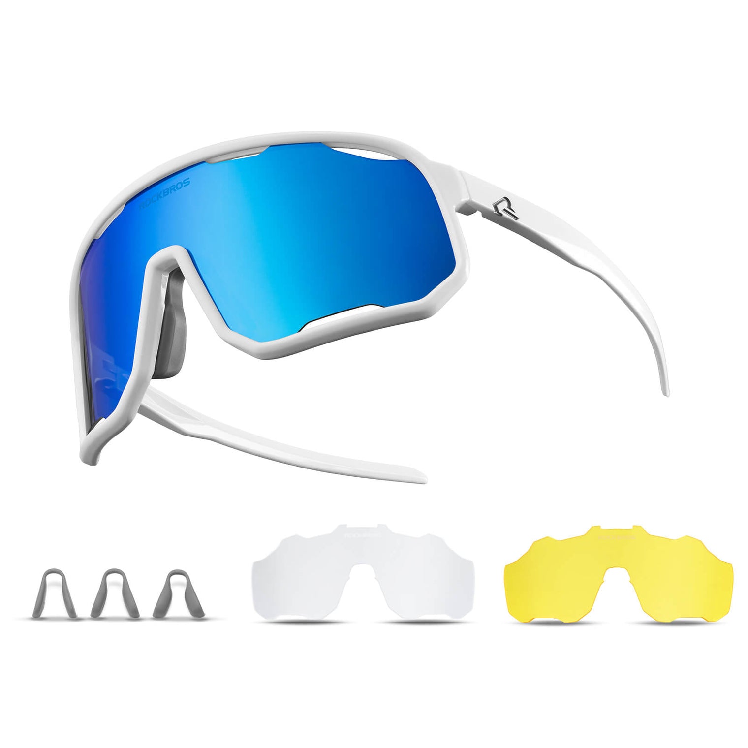 ROCKBROS Polarized Sunglasses UV400 Transparent Cycling Glasses Windproof TR90 Frame