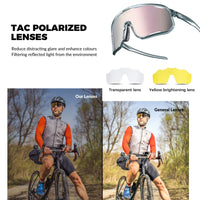 ROCKBROS Polarized Sunglasses UV400 Transparent Cycling Glasses Windproof TR90 Frame