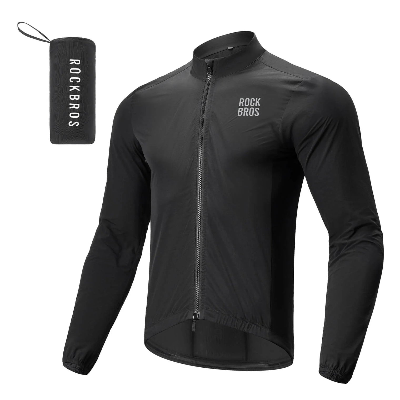 Cycling Windbreaker Jacket Foldable Long-Seeved