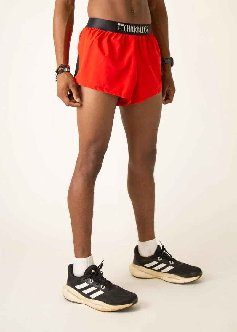 Men's Red 2" Half Split Shorts (XS, S, M, L, XL)