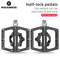 Multi-Function Clipless Flat Bike Pedals in Black (Pair)