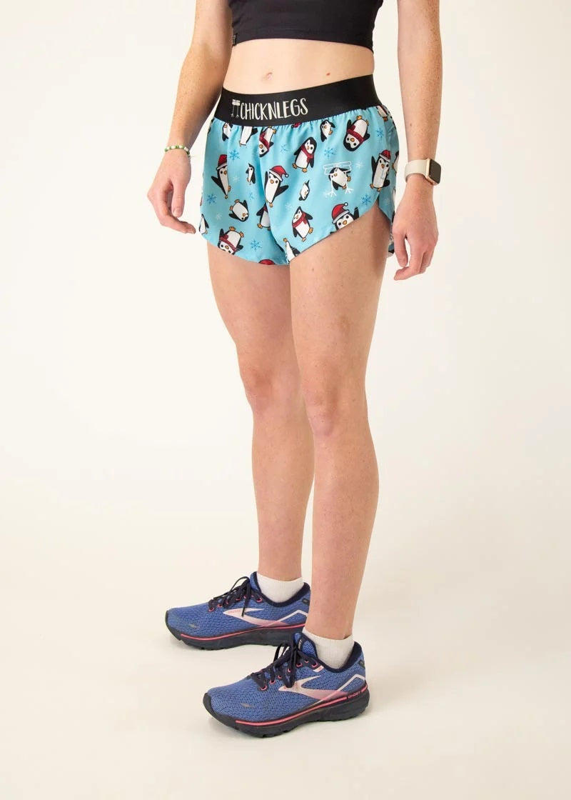 Women's Slippery Bois Penguins 1.5" Split Shorts