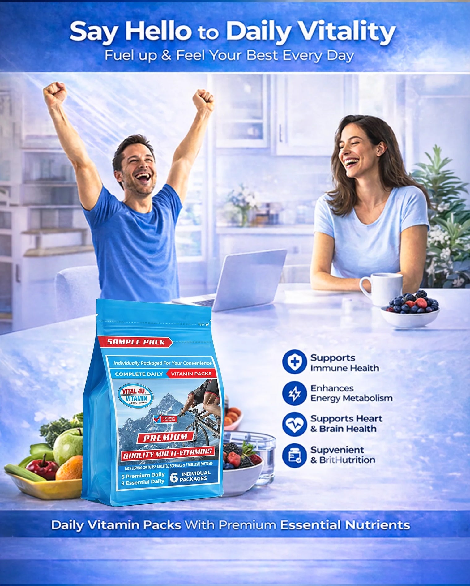 Vital 4U Vitamin Sample Pack - 6 Pouches