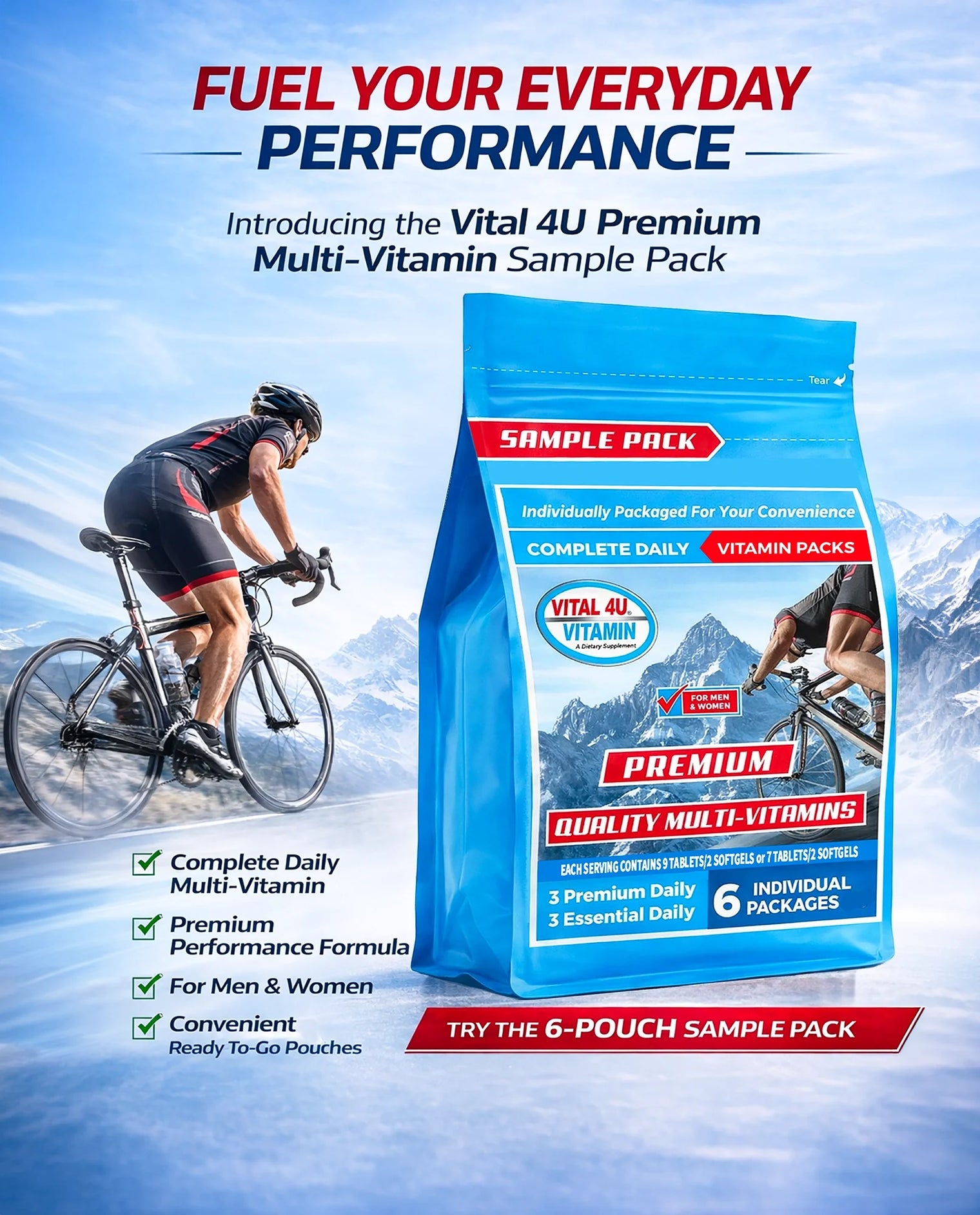 Vital 4U Vitamin Sample Pack - 6 Pouches