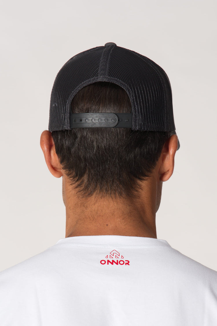Trucker Cap Gray/Blue Logo - Unisex