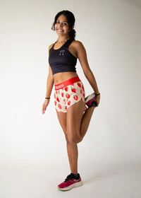 Women's Strawberry 1.5" Split Shorts XXS, XS, S, M, L, XL