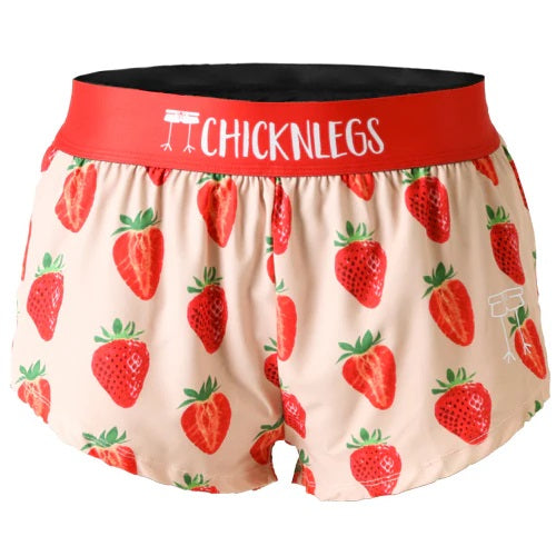 Women's Strawberry 1.5" Split Shorts XXS, XS, S, M, L, XL