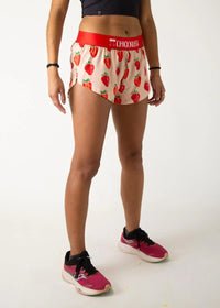 Women's Strawberry 1.5" Split Shorts XXS, XS, S, M, L, XL