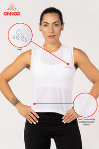 Women's White Pro Running Base Layer