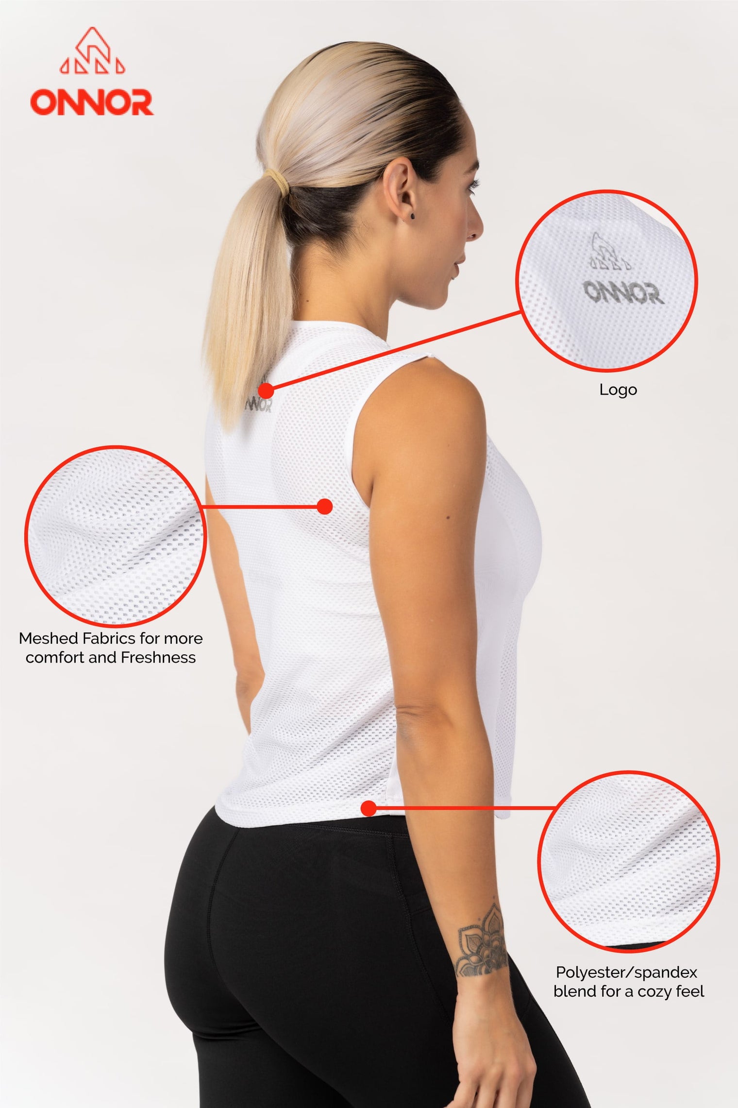 Women's White Pro Running Base Layer