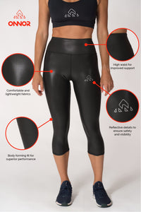 Women's Fitness Black Faux Pro Capri