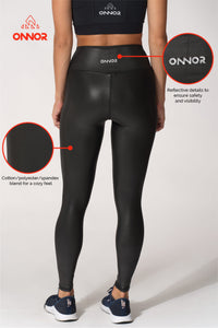 Women's Fitness Black Faux Pro Leggings