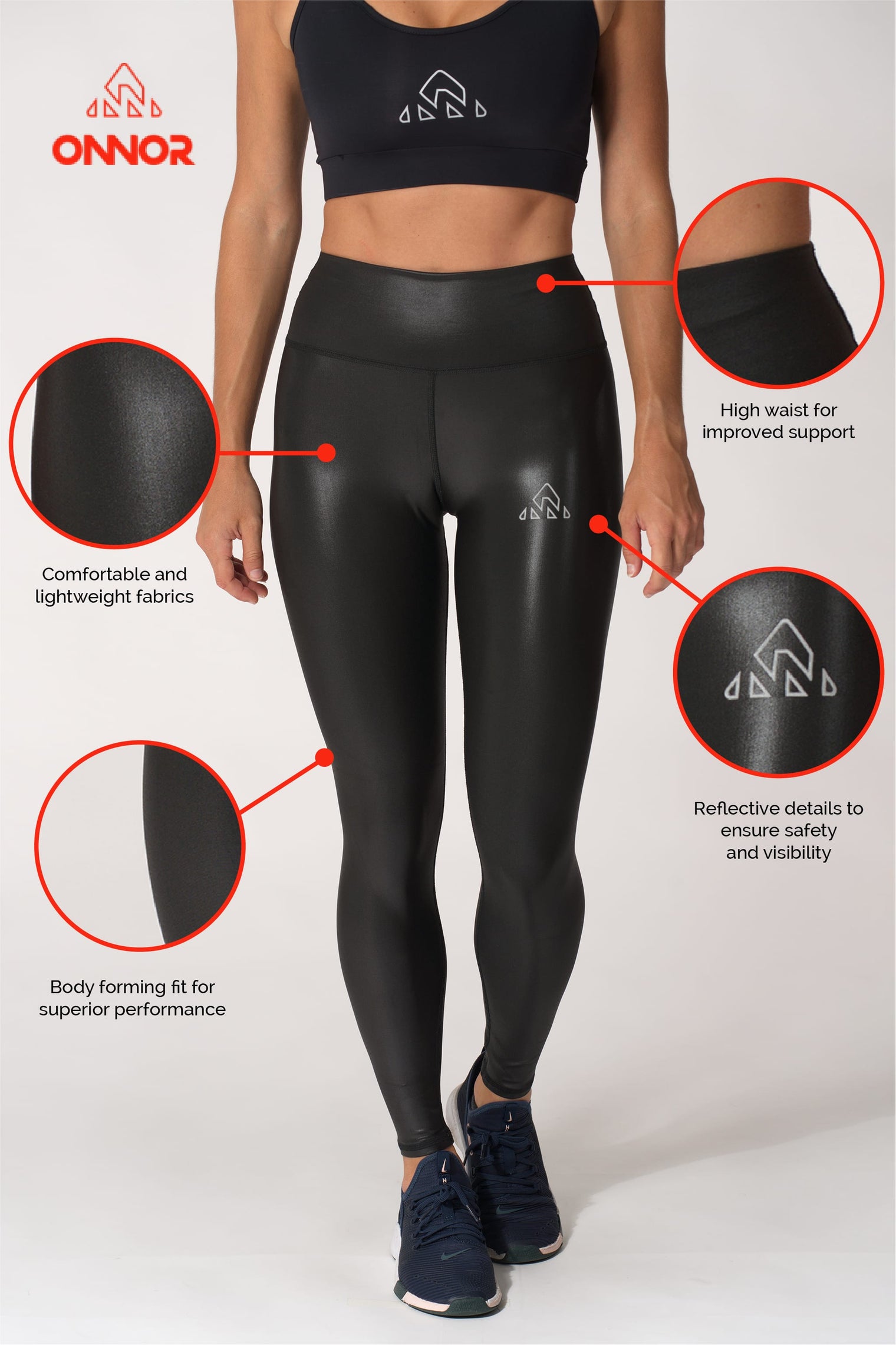 Women's Fitness Black Faux Pro Leggings