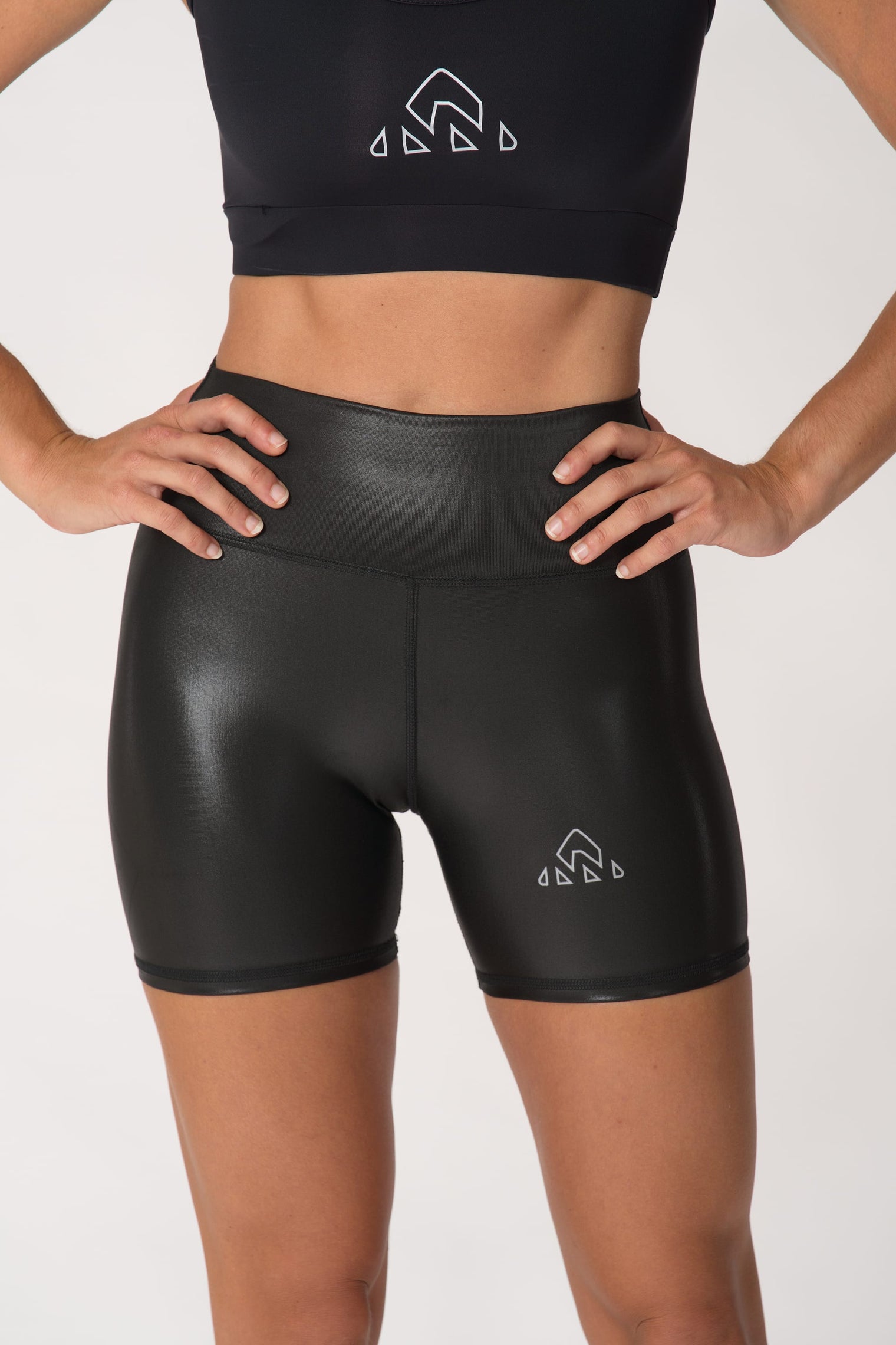 Women's Fitness Black Faux Pro Short