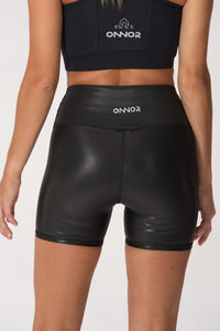 Women's Fitness Black Faux Pro Short