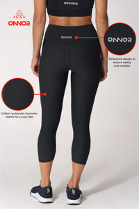 Women's Fitness Black Pro Capri