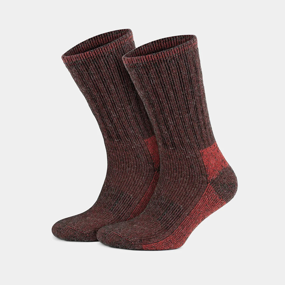 Thermal Warm Terry Lined Alpaca Hiking Boot Socks for Men & Women - Optic Effect