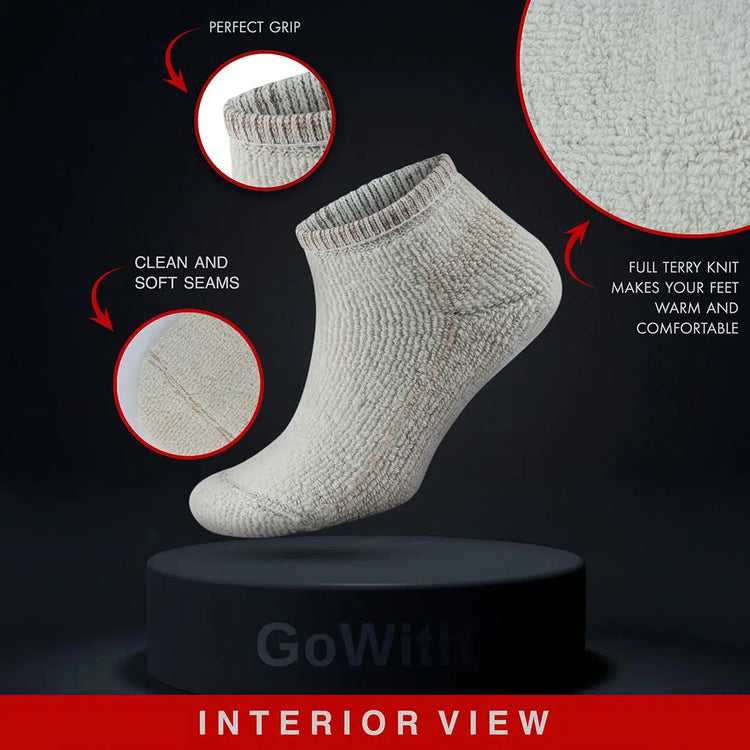 Alpaca Wool Thermal Full Terry Short Hiking Socks for Men & Women - Optic Effect