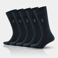 Men's Bamboo Crew Dress Socks - Black & Multicolor