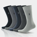 Men's Bamboo Crew Dress Socks - Black & Multicolor