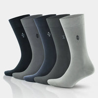 Men's Bamboo Crew Dress Socks - Black & Multicolor