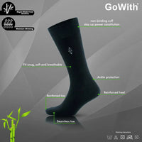 Men's Bamboo Crew Dress Socks - Black & Multicolor