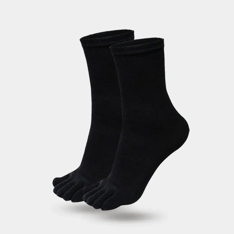 Men's Cotton Quarter Black Toe Socks