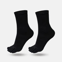 Men's Cotton Quarter Black Toe Socks