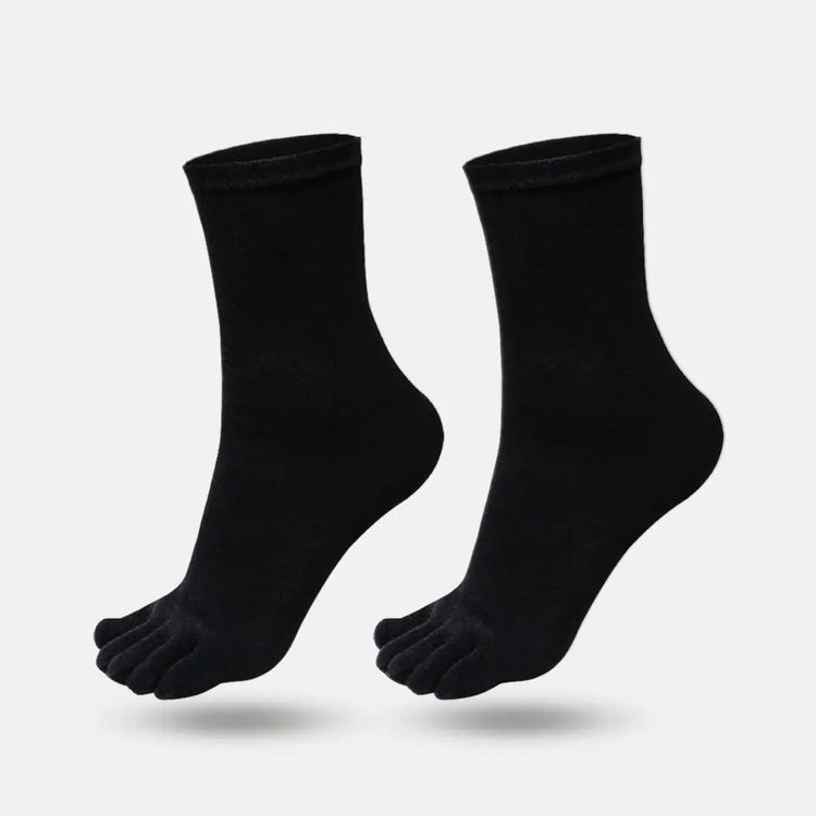 Men's Cotton Quarter Black Toe Socks