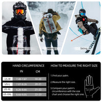 ROCKBROS Winter Cycling Gloves for Men & Women, Fleece Full Finger, Touch Screen Bike Gloves