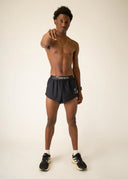Men's Black 2" Half Split Shorts (XS, S, M, L, XL)