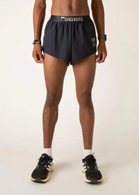 Men's Black 2" Half Split Shorts (XS, S, M, L, XL)