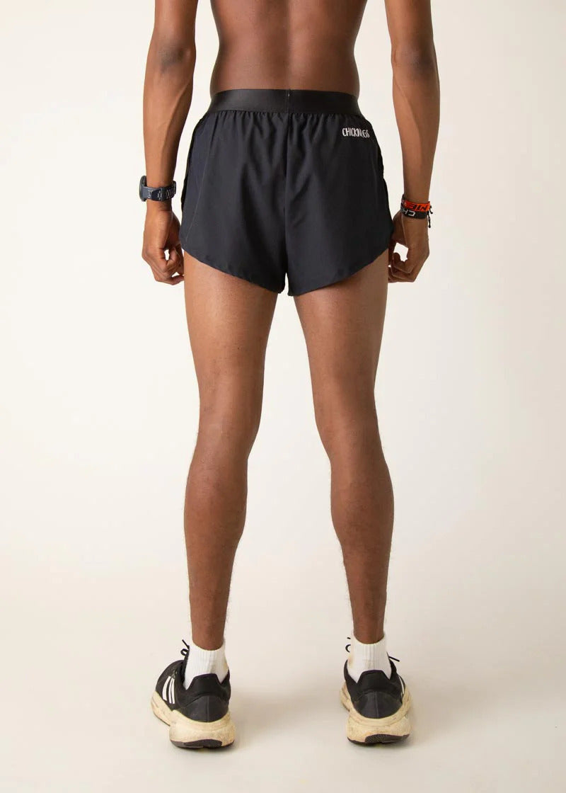 Men's Black 2" Half Split Shorts (XS, S, M, L, XL)
