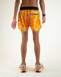 Men's Bad Bunny 4" Half Split Shorts (Orange)