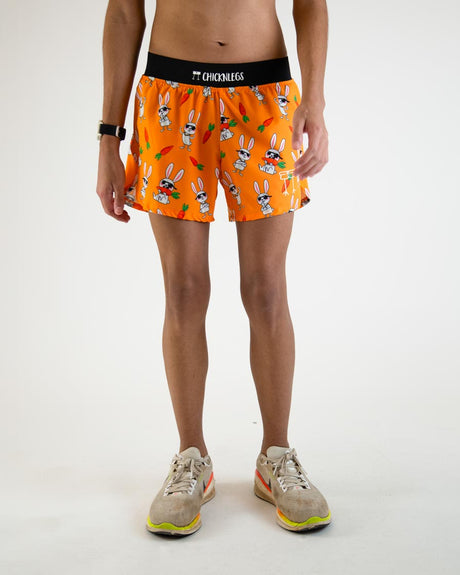 Men's Bad Bunny 4" Half Split Shorts (Orange)