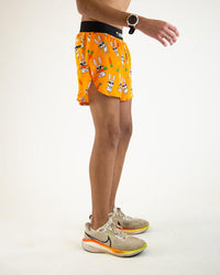 Men's Bad Bunny 4" Half Split Shorts (Orange)